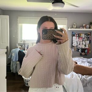 Zara Blush Ribbed Knit Sweater